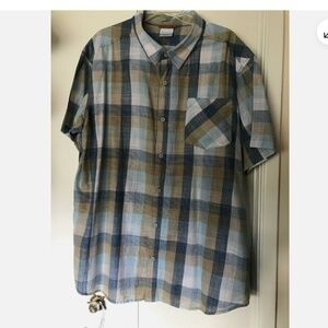 Columbia Sportswear Decoy Rock Shirt, Size: Mens XXL, Short Sleeve, Blue/Beige